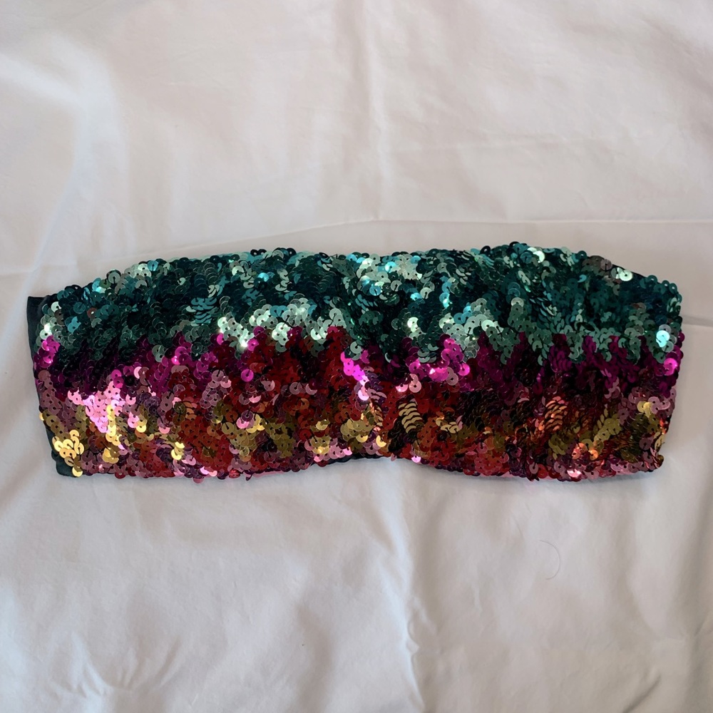 Victoria’s Secret Sequin Swim Rave Tube Top